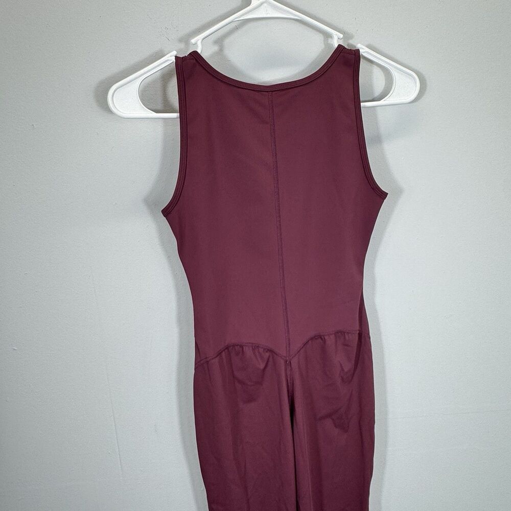 She’s Waisted Women Shape Wear Jumpsuit XS Maroon Nylon Spandex Body Shaper Shes - Picture 9 of 10